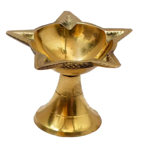 Star brass diya