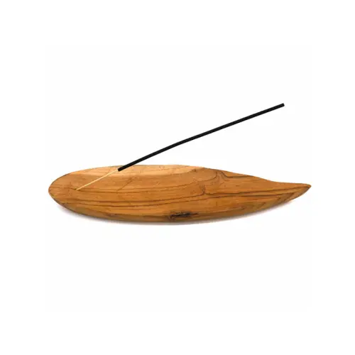 Wooden leaf incense holder