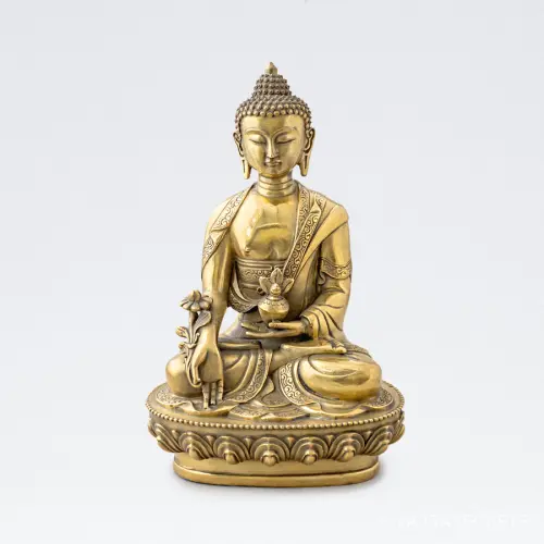 Brass Buddha statue 12"
