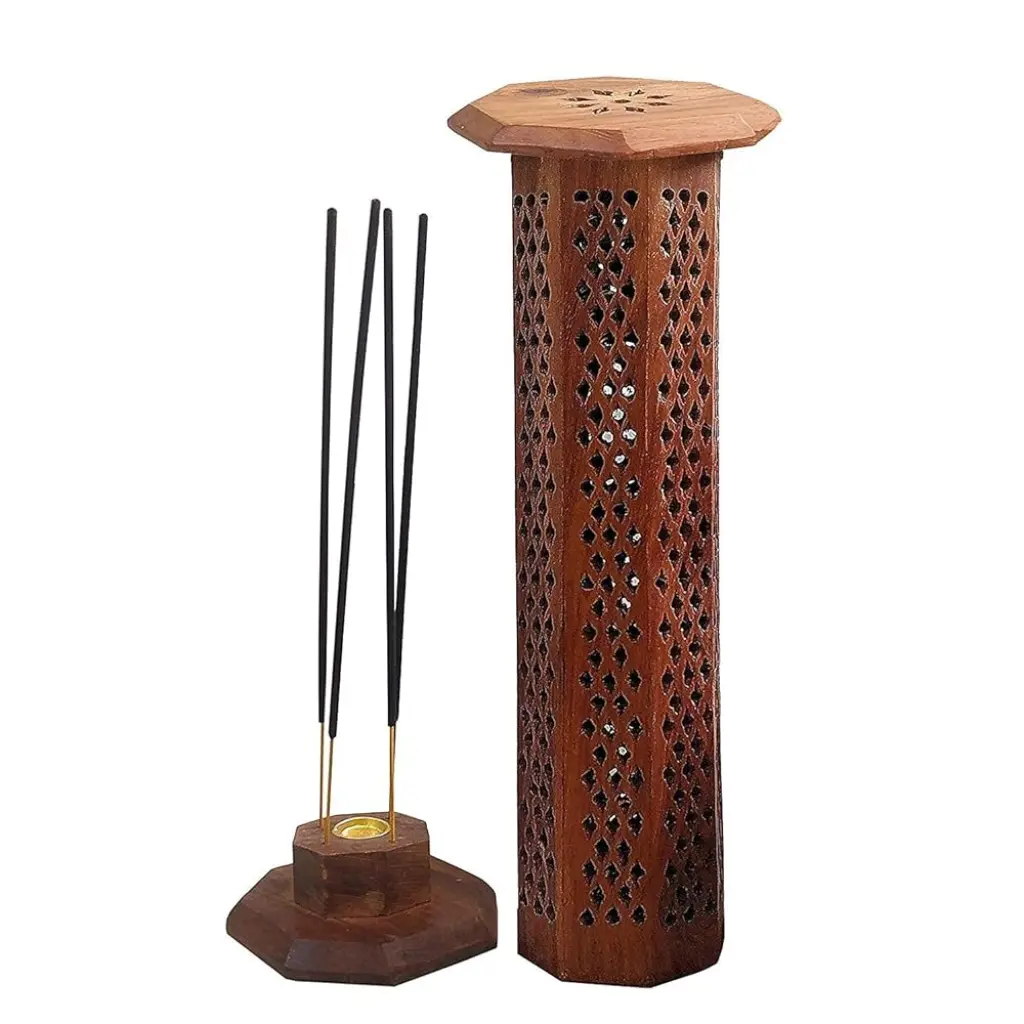 Wooden insesnse stick holder (tower)