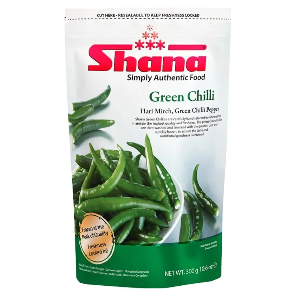 Shana frozen green chilly 300 gm