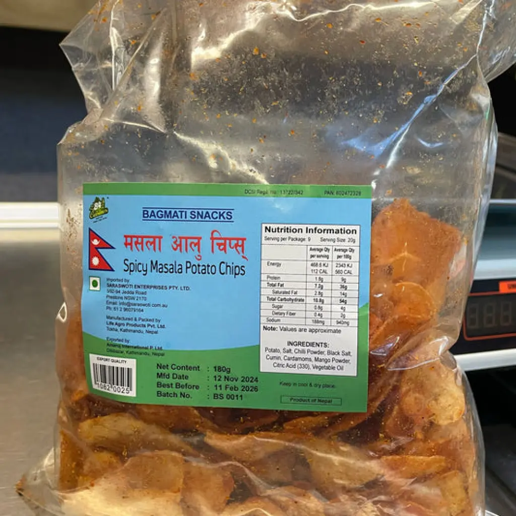 Bagmati spicy masala potato chips 180 g