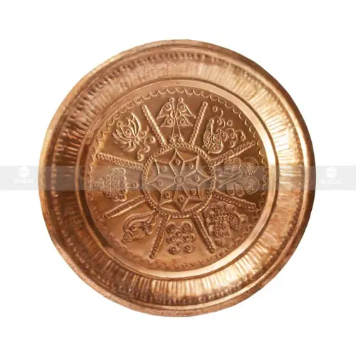 Copper ( Tama) pujathali asthamangal 6 inch