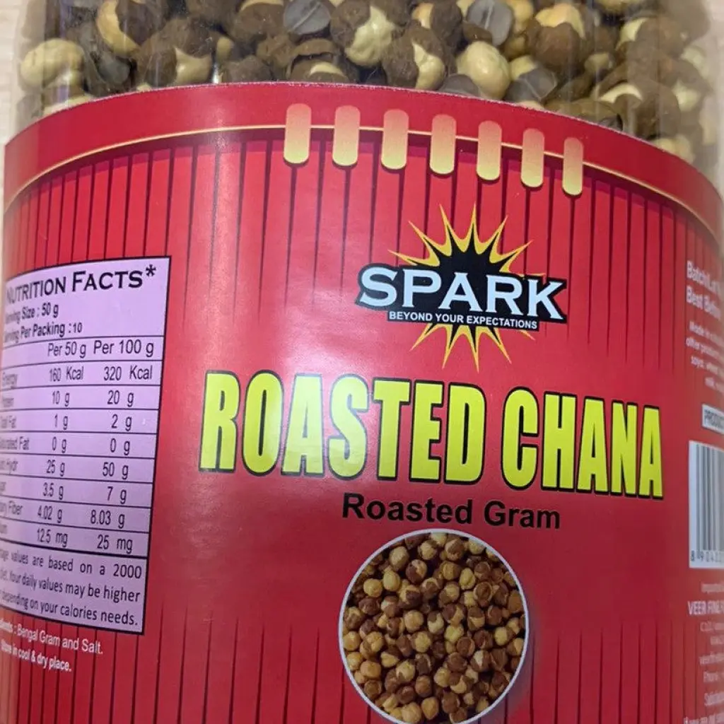 Spark roasted chana with skin plain jar 850gm