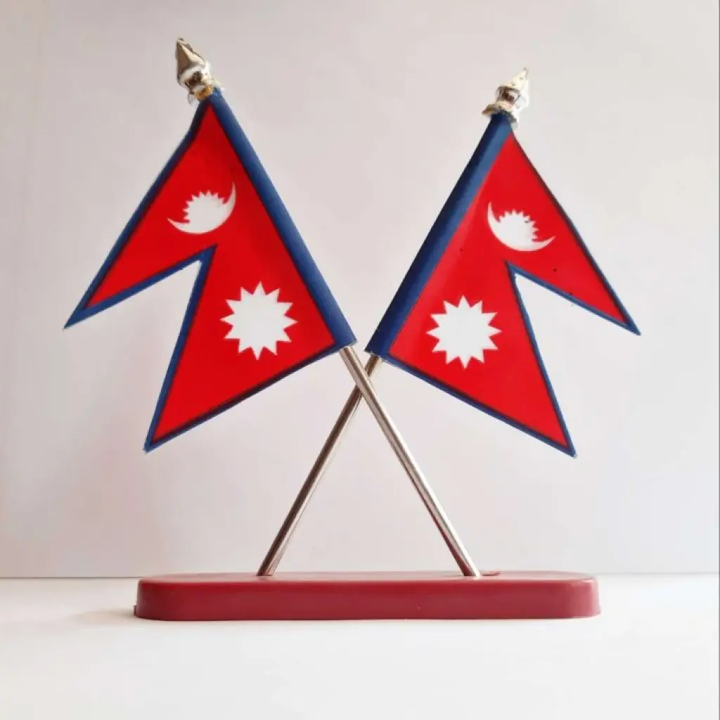 Nepali flag double cross stand