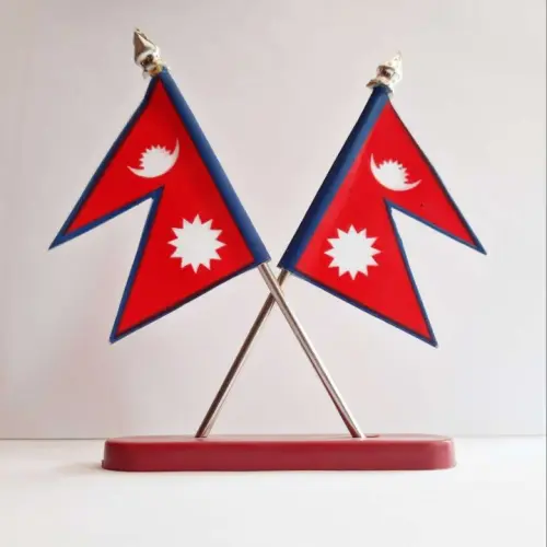 Nepali flag double cross stand
